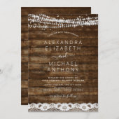 Rustikales Bauernhaus Streichellichter Spitzenholz Einladung (Vorne/Hinten)