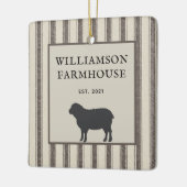Rustikales Bauernhaus Style Sheep Foto Weihnachten Keramikornament (Links)
