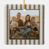 Rustikales Bauernhaus Style Sheep Foto Weihnachten Keramikornament (Rückseite)