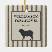 Rustikales Bauernhaus Style Sheep Foto Weihnachten Keramikornament (Vorderseite)