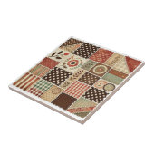 Rustikales Bauernhaus Terracotta Quilt Patchwork B Fliese (Seite)