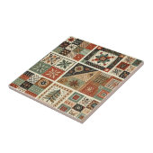 Rustikales Bauernhaus Terracotta Quilt Patchwork B Fliese (Seite)