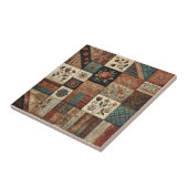 Rustikales Bauernhaus Terracotta Quilt Patchwork B Fliese (Seite)