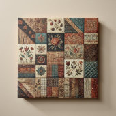 Rustikales Bauernhaus Terracotta Quilt Patchwork B Fliese