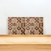 Rustikales Bauernhaus Terracotta Quilt Patchwork B Fliese