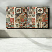 Rustikales Bauernhaus Terracotta Quilt Patchwork B Fliese