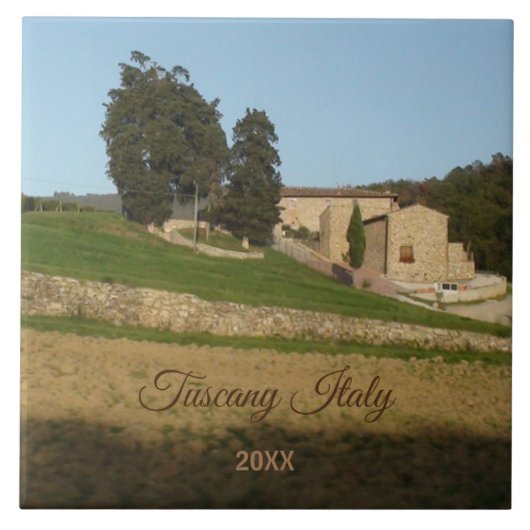 Rustikales Bauernhaus Toskana Italien Foto Keramik Fliese (Vorderseite)