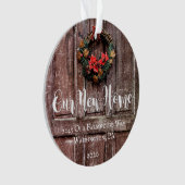 Rustikales Bauernhaus Tür Neue Zuhause Custom Chri Ornament (Vorderseite)