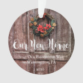 Rustikales Bauernhaus Tür Neue Zuhause Custom Chri Ornament (Vorderseite)