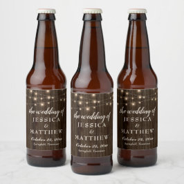 Rustikales Bauernhaus Twinklights Bierflaschenetikett