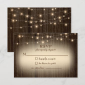 Rustikales Bauernhaus Twinkling Lights Wedding RSV RSVP Karte (Vorne/Hinten)