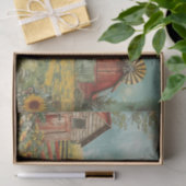 Rustikales Bauernhaus und Stalldekoupage Seidenpapier (Geschenk)