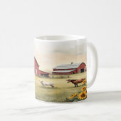 Rustikales Bauernhaus Wasserfarbe Kaffeetasse (VorderseiteRechts)