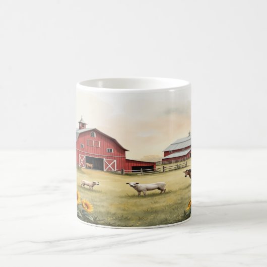 Rustikales Bauernhaus Wasserfarbe Kaffeetasse (Mittel)