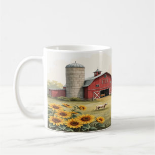 Rustikales Bauernhaus Wasserfarbe Kaffeetasse