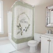 Rustikales Bauernhaus Wasserfarbener Kranz Blumenw Duschvorhang (Beispiel)