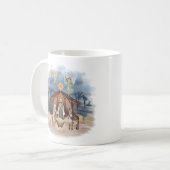 Rustikales Bauernhaus Weihnachten Joy Nativy Kaffeetasse (Vorderseite Links)