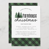 Rustikales Bauernhaus Weihnachts-Party Buffalo Kar Einladung (Vorne/Hinten)