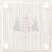 Rustikales Bauernhaus Weihnachtsbaum Trio Glasuntersetzer (Rückseite)