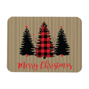 Rustikales Bauernhaus Weihnachtsbaum Trio Magnet