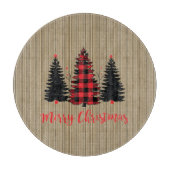 Rustikales Bauernhaus Weihnachtsbaum Trio Schneidebrett (Vorderseite)