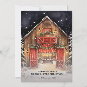 Rustikales Bauernhaus Weihnachtskarte Ankündigung