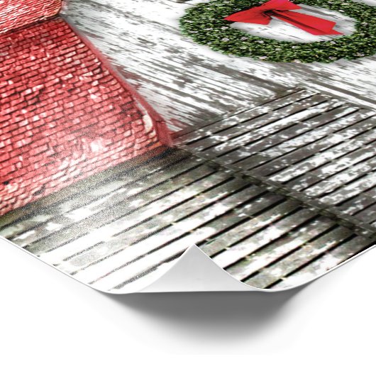 Rustikales Bauernhaus Weihnachtsstall Kunst Fotodruck (Ecke)