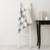 Rustikales Bauernhaus Weißer Karierter Schwarzer K Sherpadecke (Beispiel)