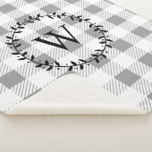 Rustikales Bauernhaus Weißer Karierter Schwarzer K Sherpadecke (3/4)