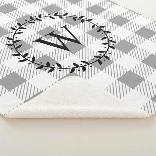 Rustikales Bauernhaus Weißer Karierter Schwarzer K Sherpadecke (3/4)