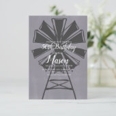 Rustikales Bauernhaus Windmill 50. Geburtstag Einladung (Stehend Vorderseite)