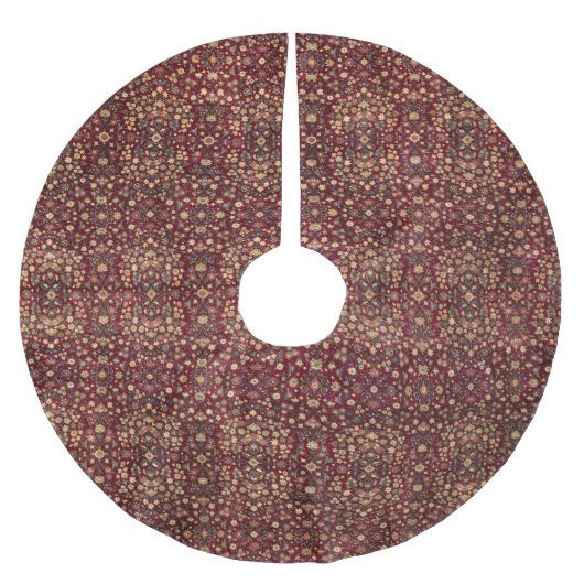 Rustikales Bauernhaus Woolen Teppich Muster Weihna Polyester Weihnachtsbaumdecke (Vorderseite)