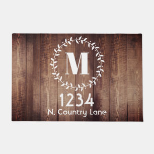 Rustikales Bauernhaus Wreath Stall Holz Monogram D Fußmatte