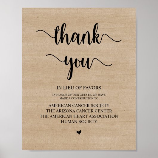 Rustikales Bauernholz, Hochzeitsspende, Beitrag Poster (Vorne)