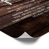 Rustikales Bauernholz, Hochzeitsspende, Beitrag Poster (Ecke)