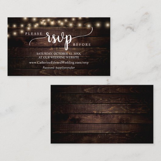 Rustikales Bauernholz, Saitenleuchten, Online-UAWG Begleitkarte (Vorne/Hinten)