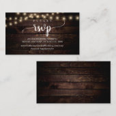 Rustikales Bauernholz, Saitenleuchten, Online-UAWG Begleitkarte (Vorne/Hinten)