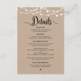 Rustikales Bauernstreicheleuchtung, Hochzeitsdetai Begleitkarte