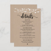 Rustikales Bauernstreichellichtdesign, Hochzeitdet Begleitkarte (Vorne/Hinten)