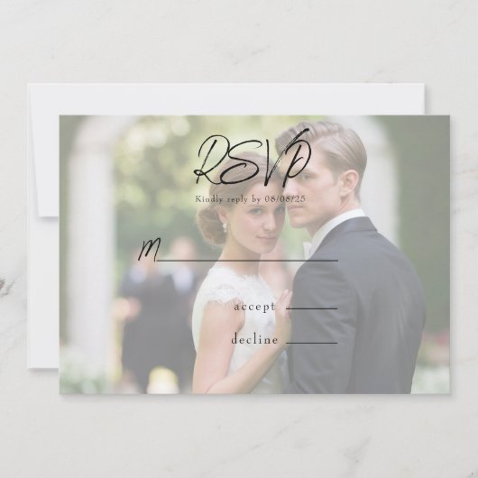 Rustikales Baumherz-Foto Hochzeitskarte Rsvp Einladung (Vorderseite)