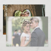 Rustikales Baumherz-Foto Hochzeitskarte Rsvp Einladung (Vorne/Hinten)
