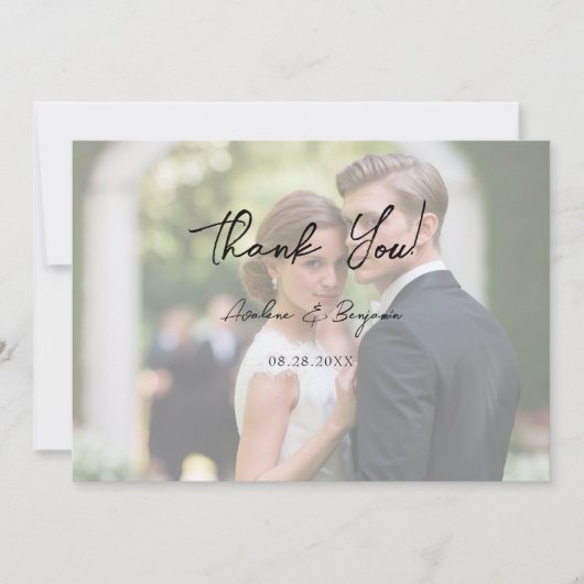 Rustikales Baumherz Foto Leuchten Danke Karten (Vorderseite)