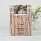 Rustikales Baumherz Foto Lights Bridesmaids Mittag Einladung (Stehend Vorderseite)