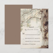 Rustikales Baumherz Hochzeitskarten RSVP Karte (Vorne/Hinten)