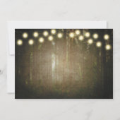 Rustikales Baumherz-Licht zum Hochzeitsempfang Einladung (Rückseite)