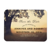 Rustikales Baumlicht Dreamy Woodland Save the Date Magnet (Horizontal)