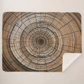 Rustikales Baumring Design Blanket für gemütliche Sherpadecke (Vorderseite (Horizontal))