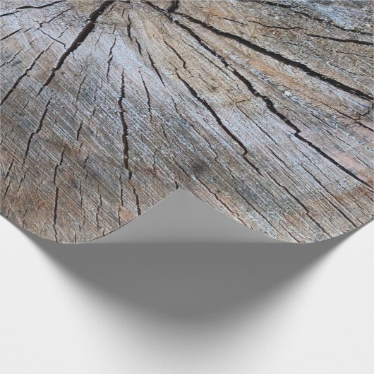 Rustikales Baumringmuster Geschenkpapier (Ecke)