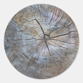 Rustikales Baumringmuster Runder Aufkleber (Vorderseite)