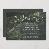 Rustikales Baumsaitenlicht Probe Abendessen Einladung (Vorne/Hinten)